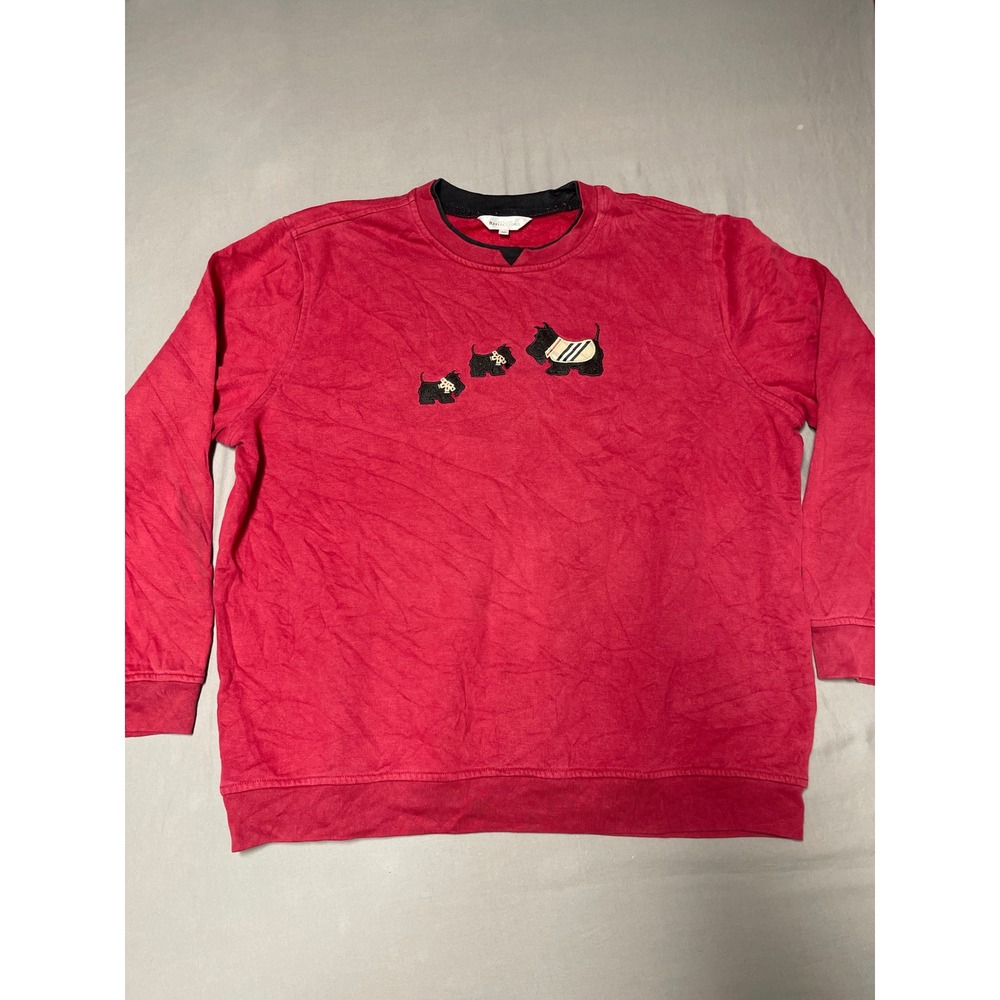 Northern Reflections Red Scottie Dog Embroidered Sweatshirt XL 14F12-2137